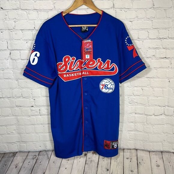 Philadelphia 76ers Sixers Basketball Jersey size Medium M New Ultra Game Blue - Picture 1 of 11